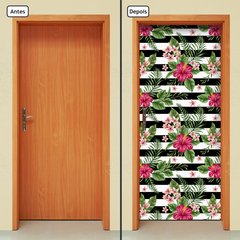Adesivo Decorativo de Porta - Flores - 1656cnpt - comprar online