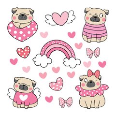 Adesivo de Parede Infantil Pug Quarto Menina Bebe - 165ir - comprar online