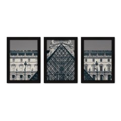 Kit Com 3 Quadros - Louvre Paris França - 166kq02p - comprar online
