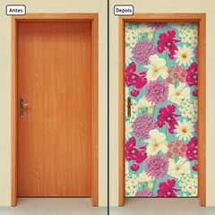 Adesivo Decorativo de Porta - Flores - 1671cnpt - comprar online