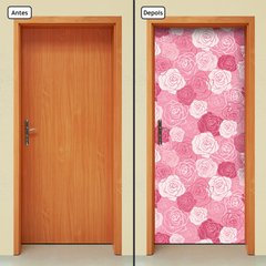 Adesivo Decorativo de Porta - Flores - Rosas - 1672cnpt - comprar online