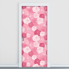 Adesivo Decorativo de Porta - Flores - Rosas - 1672cnpt