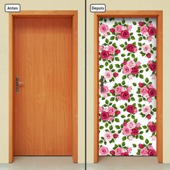 Adesivo Decorativo de Porta - Flores - Rosas - 1674cnpt - comprar online