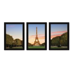Kit Com 3 Quadros - Torre Eiffel Paris França - 167kq02p - comprar online