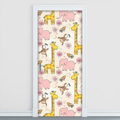 Adesivo Decorativo de Porta - Animais - Infantil - 1682cnpt