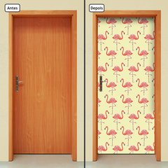 Adesivo Decorativo de Porta - Flamingos - 1693cnpt - comprar online