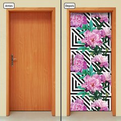 Adesivo Decorativo de Porta - Flores - 1698cnpt - comprar online