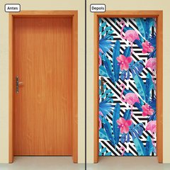 Adesivo Decorativo de Porta - Flamingos - 1699cnpt - comprar online