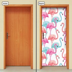 Adesivo Decorativo de Porta - Flamingos - 1701cnpt - comprar online