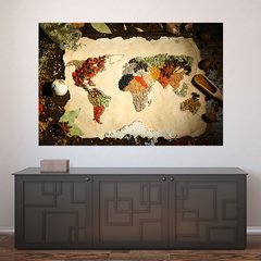 Painel Adesivo de Parede - Temperos - Cozinha - Mapa Mundi - 1704pn
