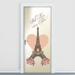 Adesivo Decorativo de Porta - Paris - Love - 170cnpt