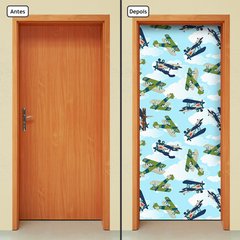 Adesivo Decorativo de Porta - Aviões - Infantil - 1713cnpt - comprar online