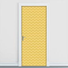 Adesivo Decorativo de Porta - Chevron - Amarelo - 171cnpt