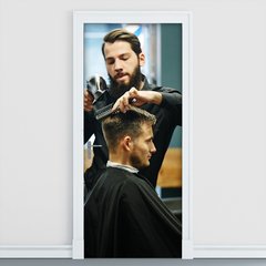 Adesivo Decorativo de Porta - Barbearia - 1726cnpt