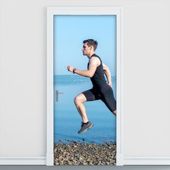 Adesivo Decorativo de Porta - Corrida - Fitness - 1727cnpt