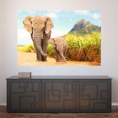 Painel Adesivo de Parede - Elefantes - Animais - 1730pn