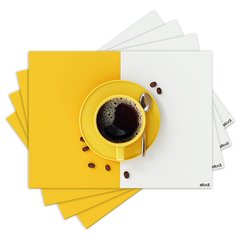 Jogo Americano com 4 peças - Café - Coffee - 1734Jo