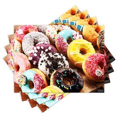 Jogo Americano com 4 peças - Donuts - Doces - Doceria - 1737Jo