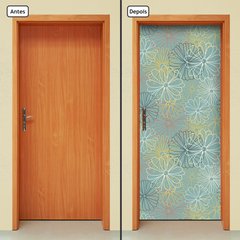 Adesivo Decorativo de Porta - Flores - 173cnpt - comprar online