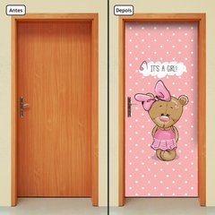 Adesivo Decorativo de Porta - Ursinho Menina - 1768cnpt - comprar online