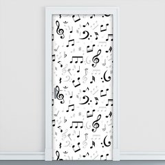 Adesivo Decorativo de Porta - Notas Musicais - 176cnpt