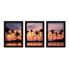 Kit Com 3 Quadros - Coqueiros Mar Paisagem - 178kq02p - comprar online