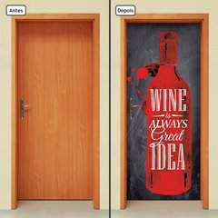 Adesivo Decorativo de Porta - Garrafa De Vinho - 178cnpt - comprar online