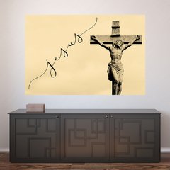 Painel Adesivo de Parede - Jesus Cristo - Crucifixo - 1796pn