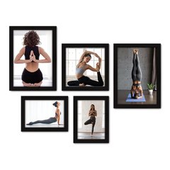 Kit Com 5 Quadros Decorativos - Yoga - Relaxamento - Meditação - 179kq01 na internet