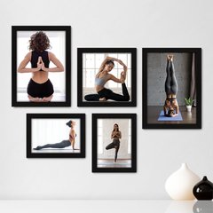 Kit Com 5 Quadros Decorativos - Yoga - Relaxamento - Meditação - 179kq01