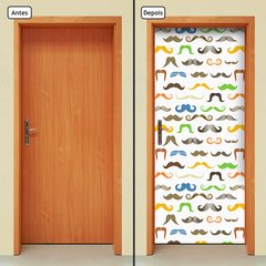 Adesivo Decorativo de Porta - Bigodes - Barbearia - 1802cnpt - comprar online