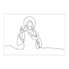Painel Adesivo de Parede - Jesus Cristo - 1804pn - comprar online
