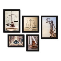 Kit Com 5 Quadros Decorativos - Direito - Profissões - Advocacia - Advogado - 180kq01 na internet