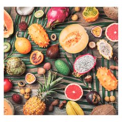 Papel de Parede Frutas Madeira Saúde Cozinha Sala Painel Adesivo - 180pc - comprar online