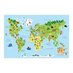 Painel Adesivo de Parede - Mapa Mundi - Mundo - Infantil - 1810pn - comprar online
