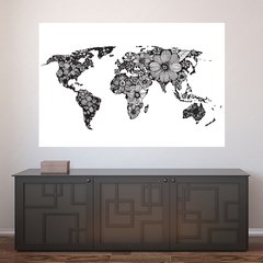 Painel Adesivo de Parede - Mapa Mundi - Mundo - 1814pn