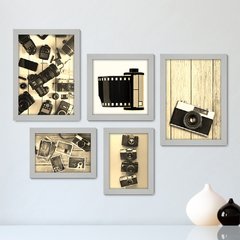 Kit Com 5 Quadros Decorativos - Fotografia - Máquina Fotográfica - Vintage - 181kq01 - comprar online