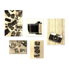 Kit 5 Placas Decorativas - Fotografia - Máquina Fotográfica - Vintage Casa Quarto Sala - 181ktpl5 - comprar online