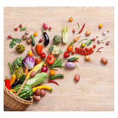 Papel de Parede Frutas Legumes Saúde Cozinha Sala Painel Adesivo - 181pc - comprar online