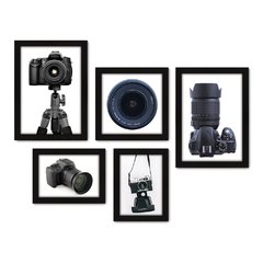 Kit Com 5 Quadros Decorativos - Fotografia - Máquina Fotográfica - 182kq01 na internet