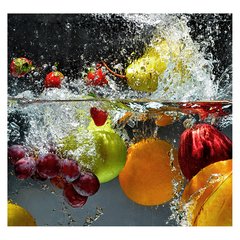 Papel de Parede Frutas Agua Saúde Cozinha Sala Painel Adesivo - 182pc - comprar online