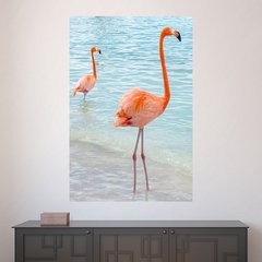 Painel Adesivo de Parede - Flamingos - Animais - 1836pn