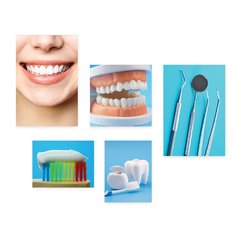 Kit 5 Placas Decorativas - Dentista - Consultório Casa Quarto Sala - 184ktpl5 - comprar online