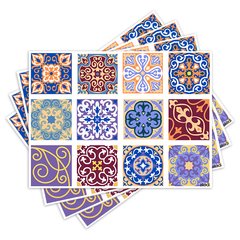 Jogo Americano com 4 peças - Mandalas - Abstrato - Azulejos - 1854Jo