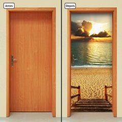 Adesivo Decorativo de Porta - Praia - Pôr do Sol - 185cnpt - comprar online