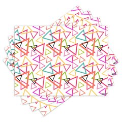 Jogo Americano com 4 peças - Geométrico - Triângulos Coloridos - 1865Jo