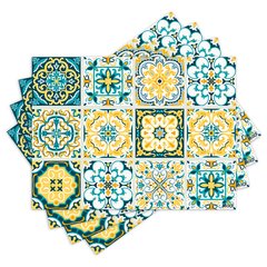Jogo Americano com 4 peças - Azulejos - Mandalas - Abstrato - 1866Jo