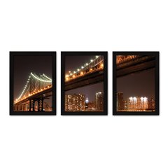 Kit Com 3 Quadros - New York Ponte Cidade - 187kq02p - comprar online