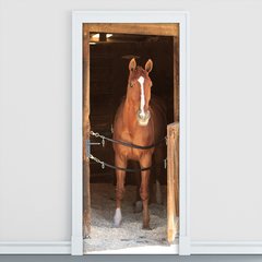 Adesivo Decorativo de Porta - Cavalo - Estábulo - 187cnpt
