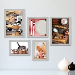 Kit Com 5 Quadros Decorativos - Cozinha - Utensílios de Cozinha - 188kq01 - comprar online